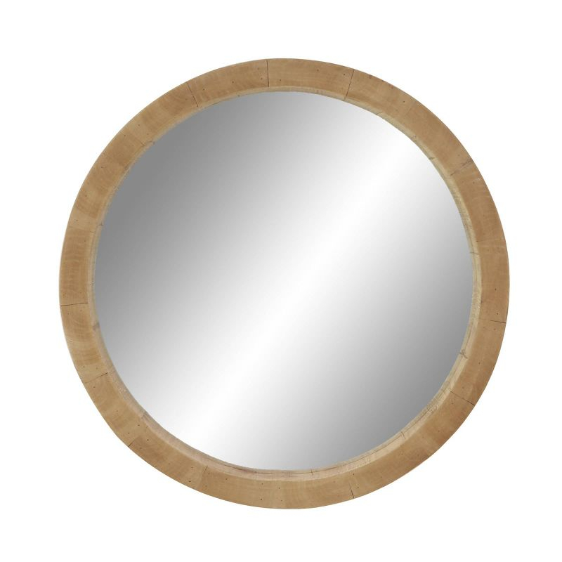 24" x 24" Contemporary Wood Wall Mirror Brown - Olivia & May: Indoor Use, No Assembly Required