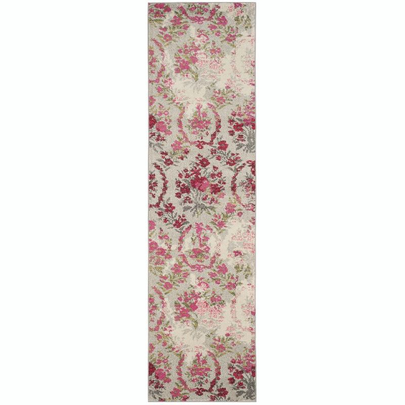 Monaco MNC205 Power Loomed Indoor Runner Rug - Ivory/Pink - 2'2"x12' - Safavieh.