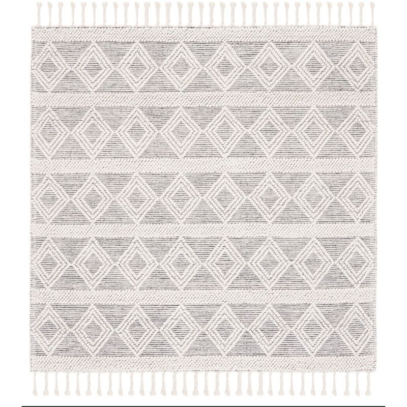 Natura NAT307 Power Loomed Area Rug - Ivory/Black - 6'x6' - Safavieh.