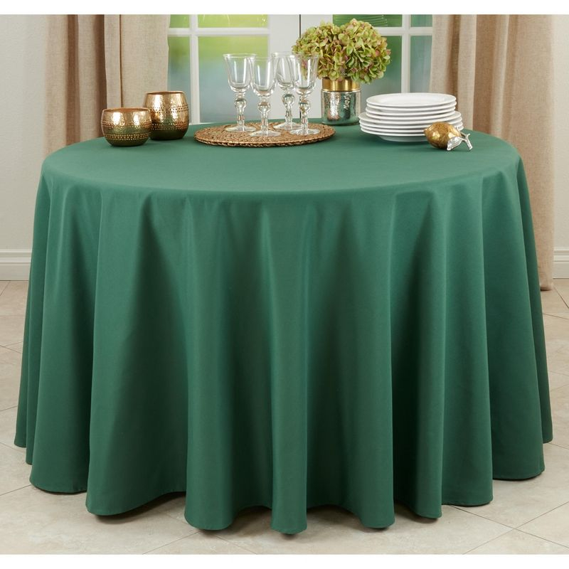 Saro Lifestyle Solid Color Everyday Tablecloth, Jasper Green, 120" Round