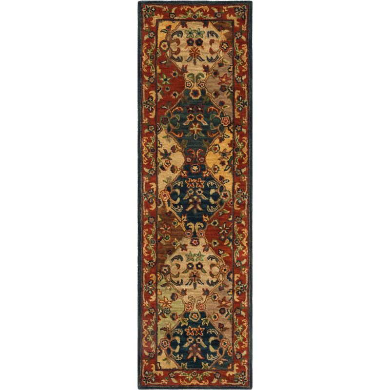 Heritage HG911 Hand Tufted Runner Rug - Multi/Burgundy - 2'3"x12' - Safavieh.