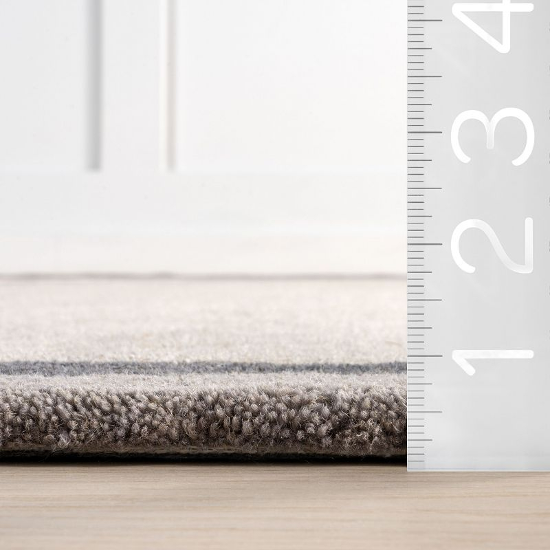Nuloom Greenwich Abstract Wool Area Rug, Shaped 4' x 6', Grey