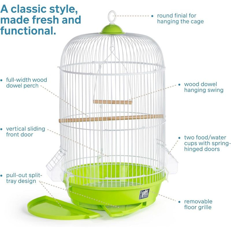 Prevue Pet Products SP31999G Classic Round Bird Cage, Green,1/2"