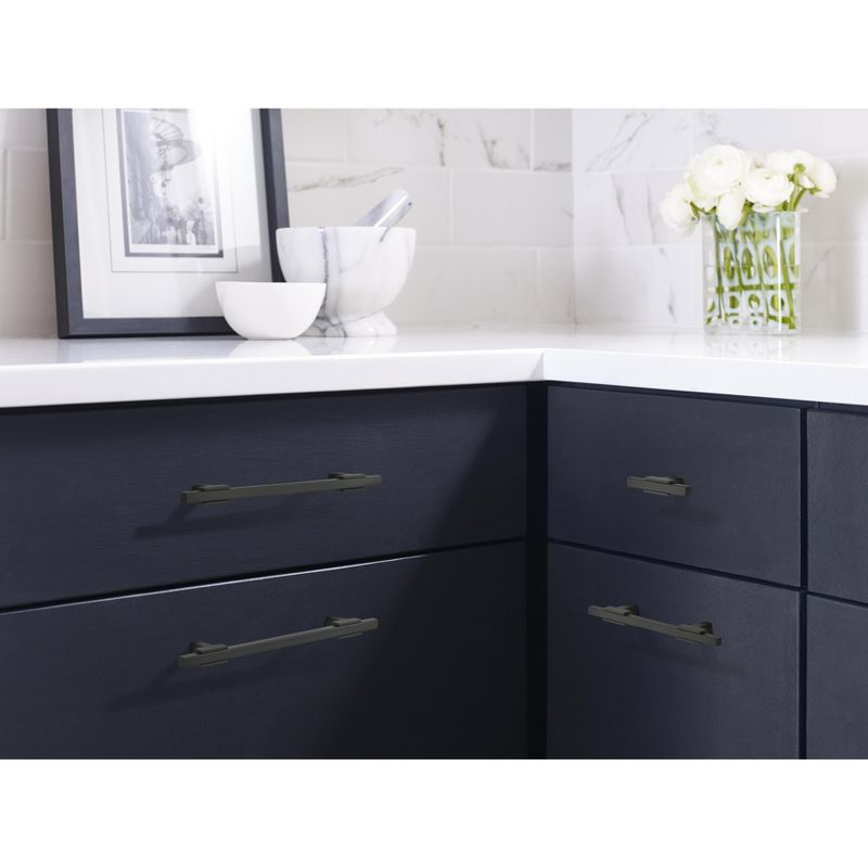 Amerock Urbanite 6-5/16 inch (160mm) Center-to-Center Matte Black/Matte Black Cabinet Pull