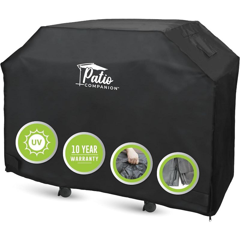 Patio Companion Premium, 72″ BBQ Grill Cover, 10 Year Warranty, Heavy-Grade UV Blocking Material, Waterproof and Weather Resistant, Gas Grill Cover