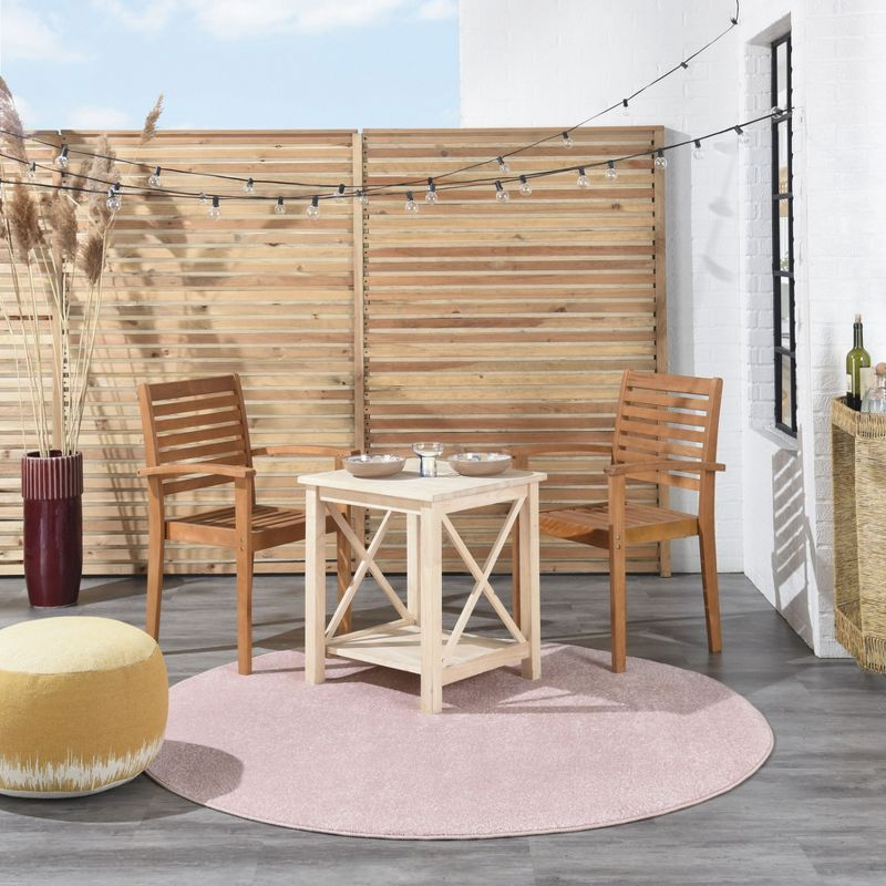 Nourison Essentials Easy Care Indoor Outdoor Area Rug - Pink 6' x Round