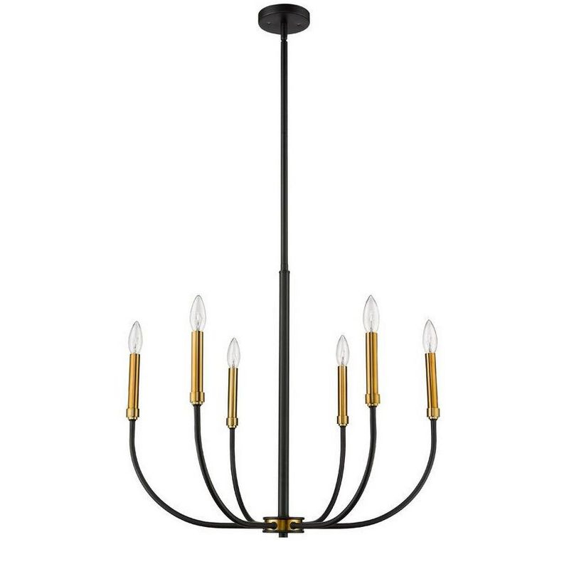 Z-Lite Haylie 6 - Light Chandelier in  Matte Black/Olde Brass