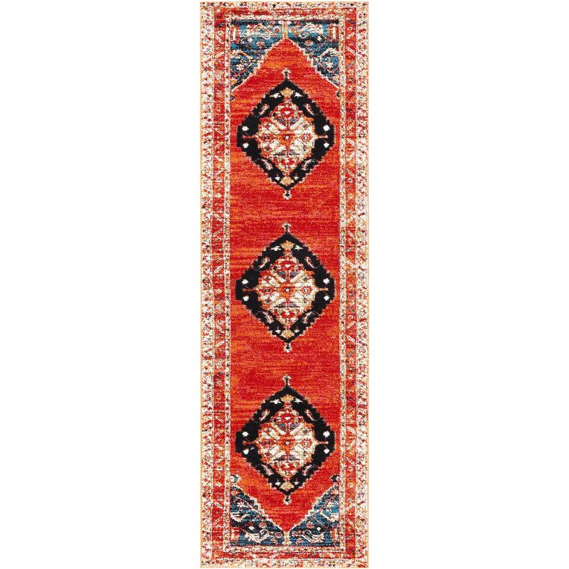 Vintage Hamadan VTH228 Power Loomed Runner Rug - Red/Navy - 2'3"x10' - Safavieh.