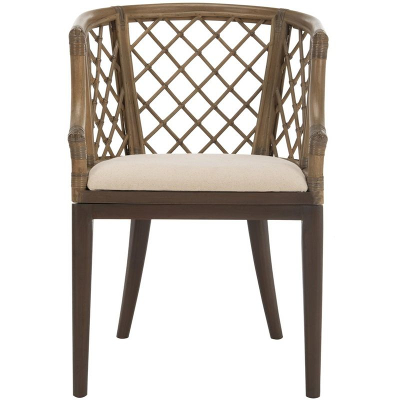 Carlotta Arm Chair - SEA4013 - Greige/White - Safavieh