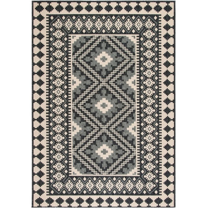 Veranda VER099 Power Loomed Indoor/Outdoor Area Rug - Ivory/Grey - 9'x12' - Safavieh