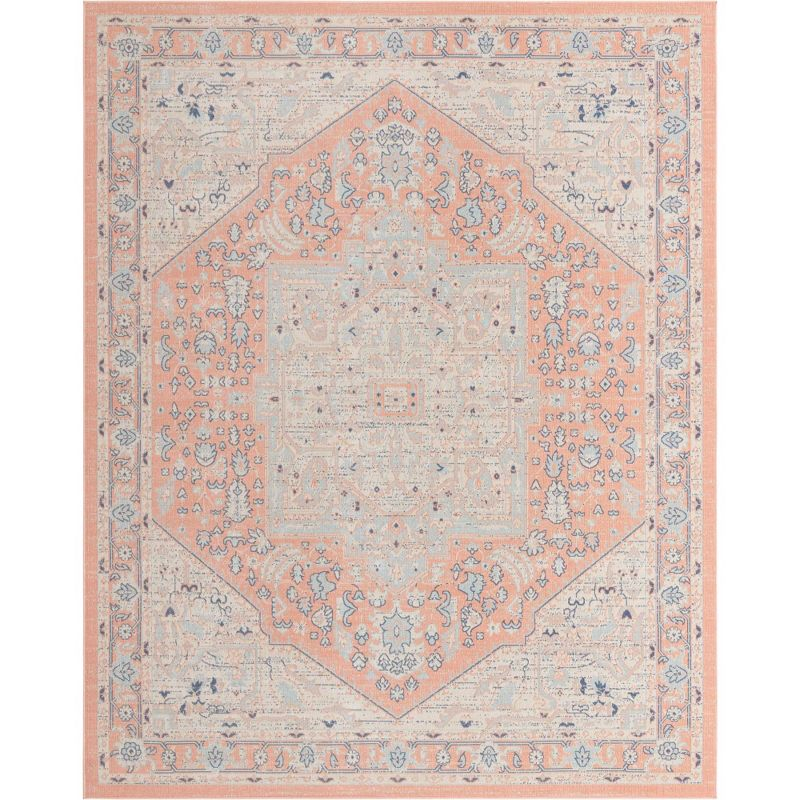 Unique Loom Whitney Collection Area Rug - Milano (10'  x 14' Rectangle Powder Pink/Blue)