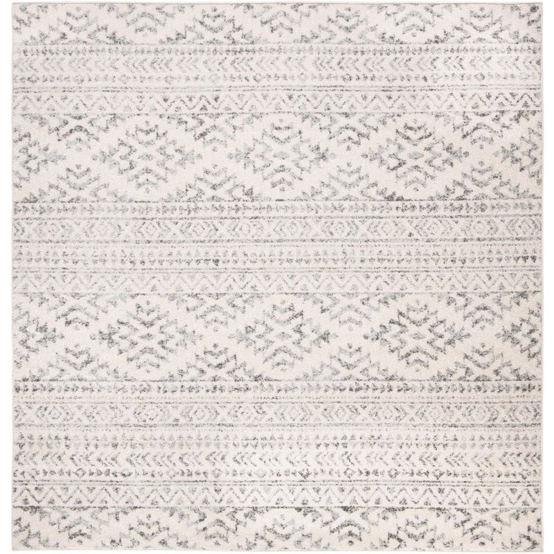 Tulum TUL272 Power Loomed Area Rug - Ivory/Grey - 4'x4' - Safavieh.