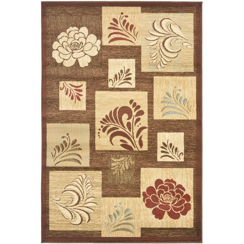 Lyndhurst LNH554 Power Loomed Area Rug - Brown/Multi - 4'x6' - Safavieh