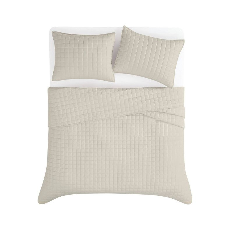 Brooklyn Loom 3pc Full/Queen Flax Linen Quilt Set Natural