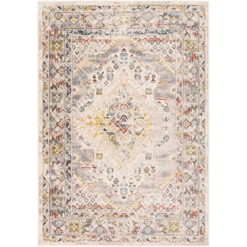 Livabliss 5'3"x7'3" Kashan Traditional Rugs Cream: Medium Pile, Fade & Stain-Resistant, Indoor Use