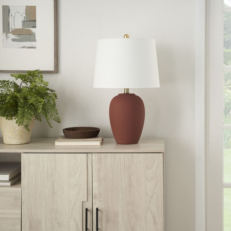 23" Terracotta Ceramic Urn Table Lamp - Nourison