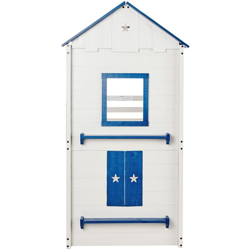 Donco Kids Star Gazer Twin Over Twin Grey & Blue House Bunkbed