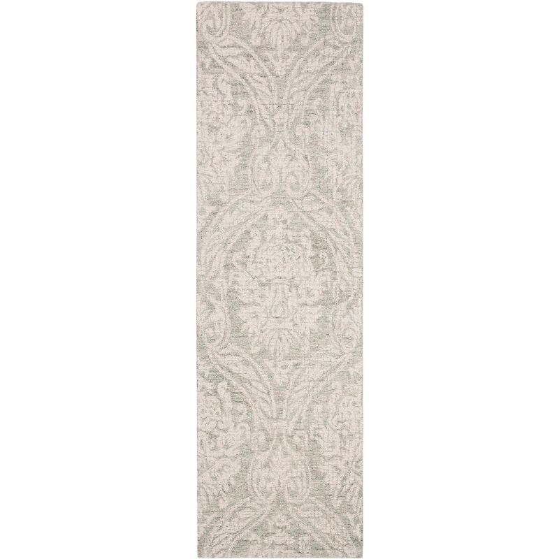 Abstract ABT204 Handmade Indoor Runner - Grey/Ivory - 2'-3"x6' - Safavieh
