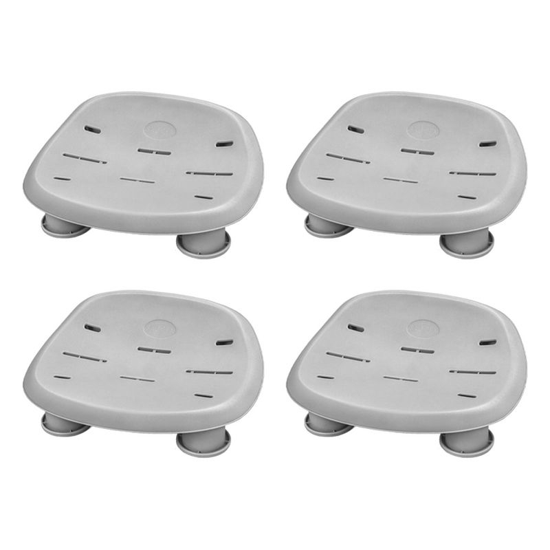 Bestway SaluSpa St Moritz AirJet Hot Tub with Set of 4 Non Slip Pool and Spa Seats and Set of 4 Padded Headrest Pillows with Adjustable Strap, Brown