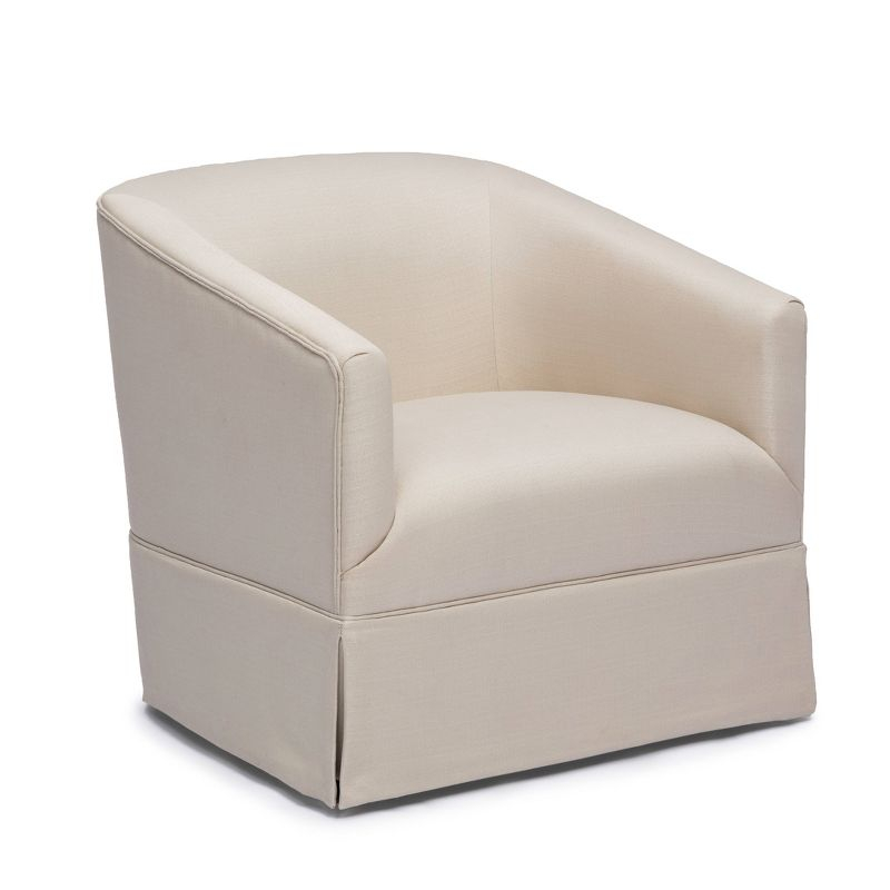 Comfort Pointe Elm Skirted Swivel Accent Chair Linen: Polyester Upholstery, No Assembly, Foam Fill