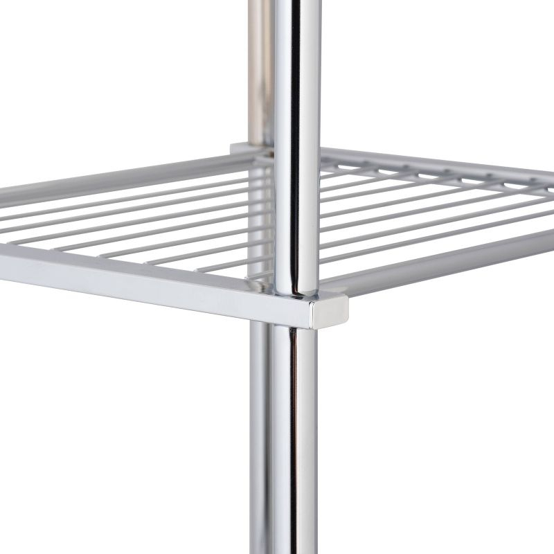4 Tier Metro Collection Shelf Chrome - Organize It All: Metal Linen Tower, Universal Storage Organizer, 40" High