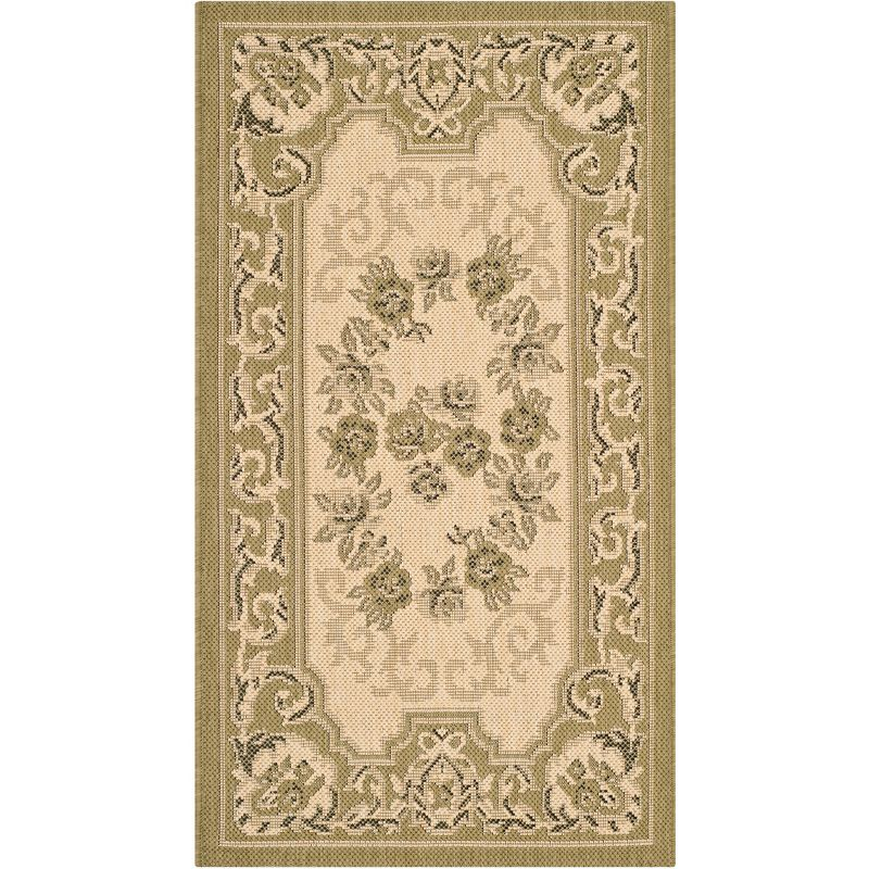 Courtyard CY7208 Power Loomed Indoor/Outdoor Accent Rug - Cream/Green - 2'x3'7" - Safavieh.