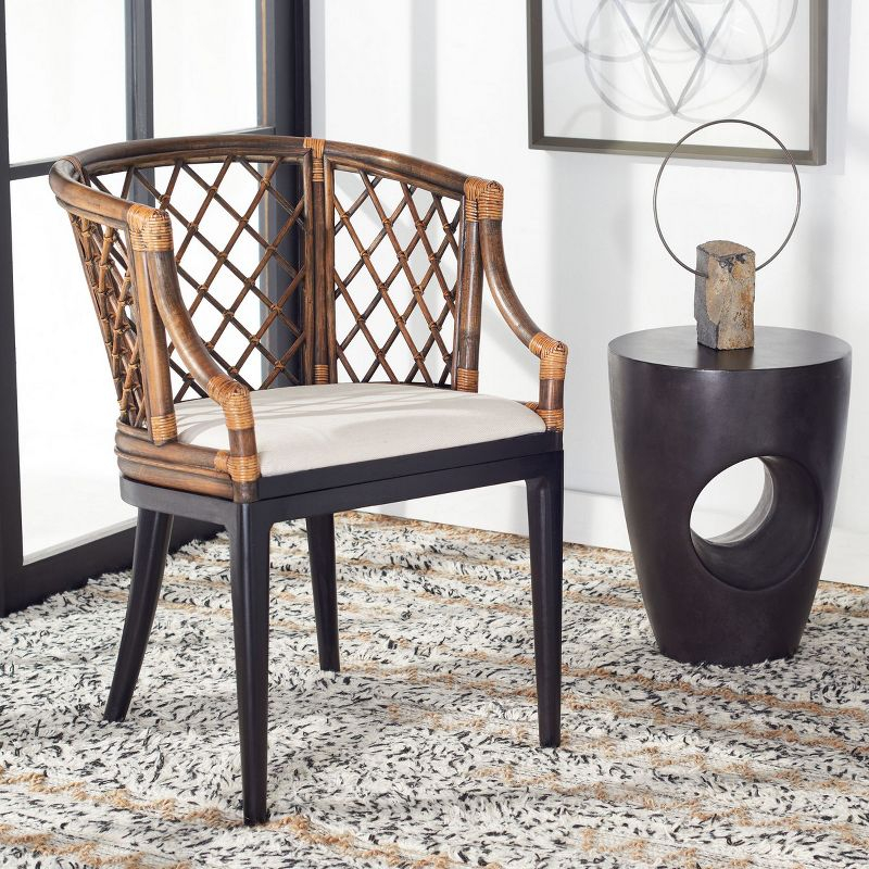 Carlotta Arm Chair - SEA4013 - Brown/Black - Safavieh