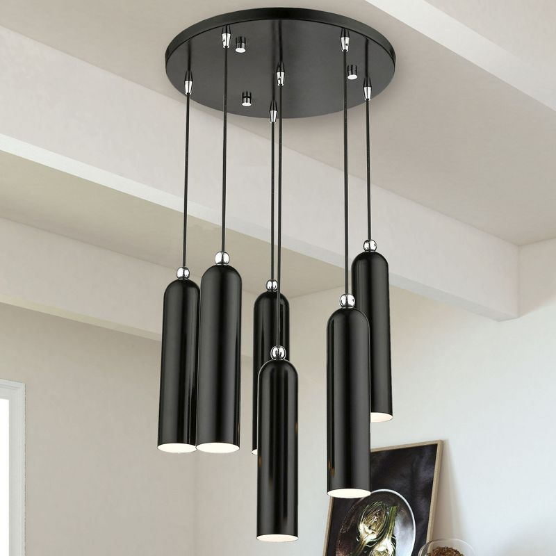 Livex Lighting Ardmore 6 - Light Pendant in  Shiny Black