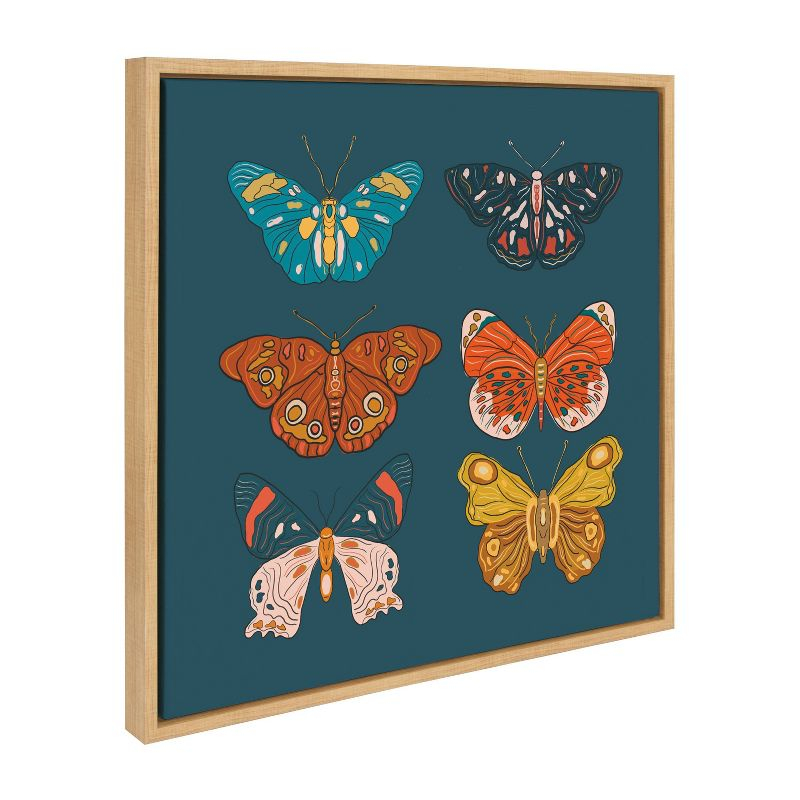 22" x 22" Sylvie Free Wings Framed Wall Canvas by Oris Eddu Natural - Kate & Laurel All Things Decor