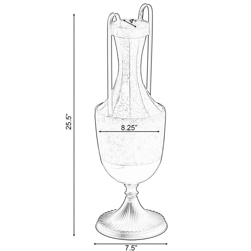 Uniquewise Decorative Antique Style 2 Handle Metal Jug Floor Vase for Entryway, Living Room, or Dining Room Elegant Home Decor Accent – 26 inches Tall
