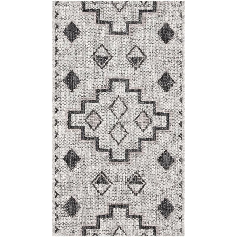 Courtyard CY8533 Power Loomed Indoor/Outdoor Accent Rug - Grey/Black - 2'x3'7" - Safavieh.