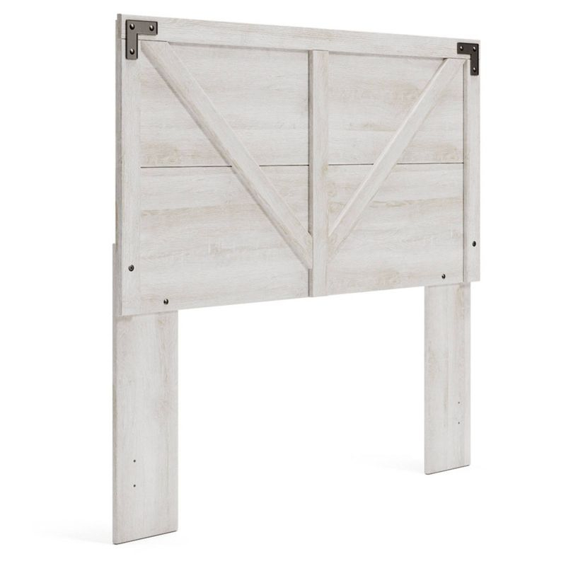 Full Shawburn Panel Headboard White/Dark Gray: Crossbuck Detail, Wood Frame - Signature Design by Ashley