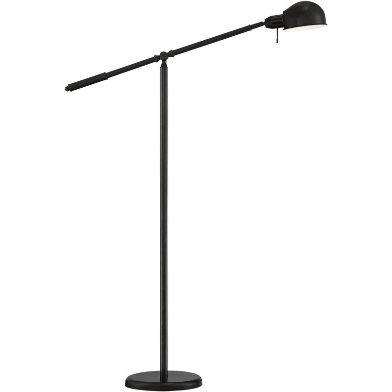 360 Lighting Dawson Traditional Pharmacy Floor Lamp 55" Tall Dark Bronze Metal Adjustable Boom Arm Dome Head for Living Room Reading Bedroom