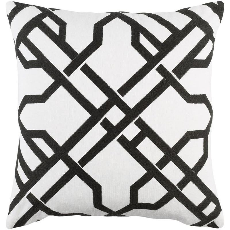 Mark & Day Molentje 18"H x 18"W Square Pillow Cover No Insert Traditional White Throw Pillow