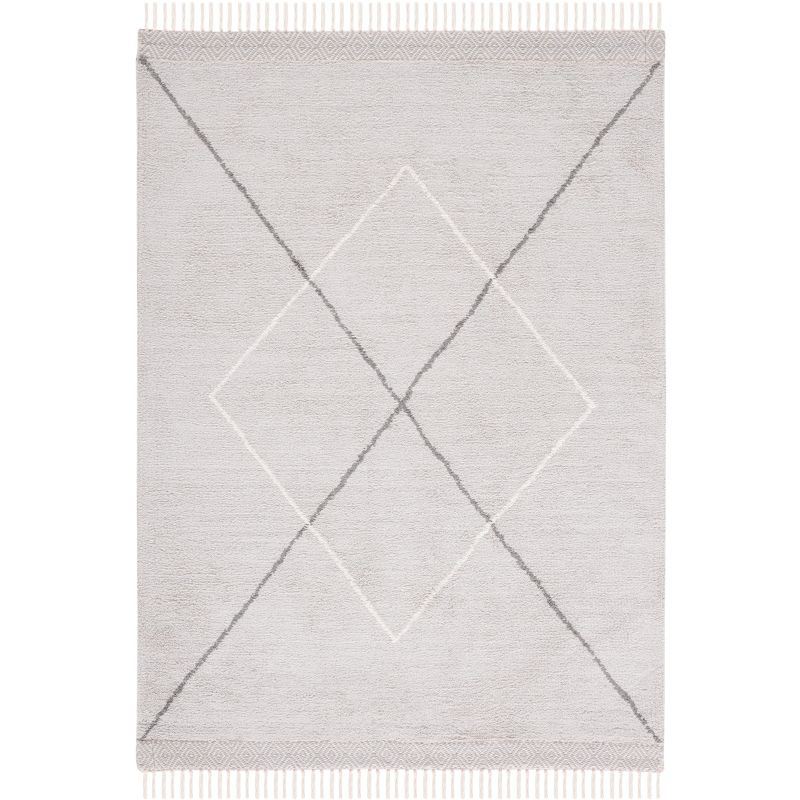 Easy Care ECR210 Hand Woven Machine Washable Indoor Accent Rug - Grey/Ivory - 3'x5' - Safavieh