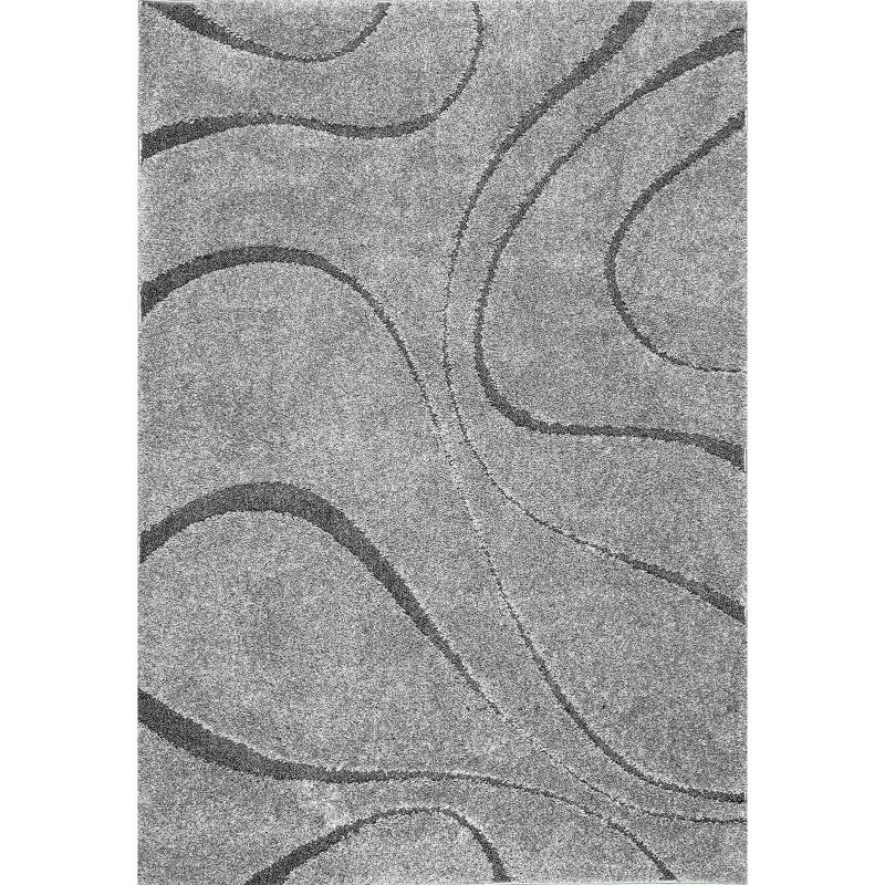 Nuloom Carolyn Abstract 4x6 Shag Indoor Area Rug for Living Room Bedroom Dining Room Nursery, Dark Grey