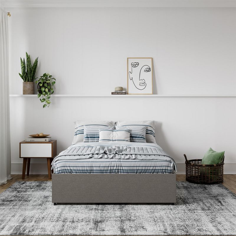 DHP Maven Platform Bed with Storage, Full, Gray Linen