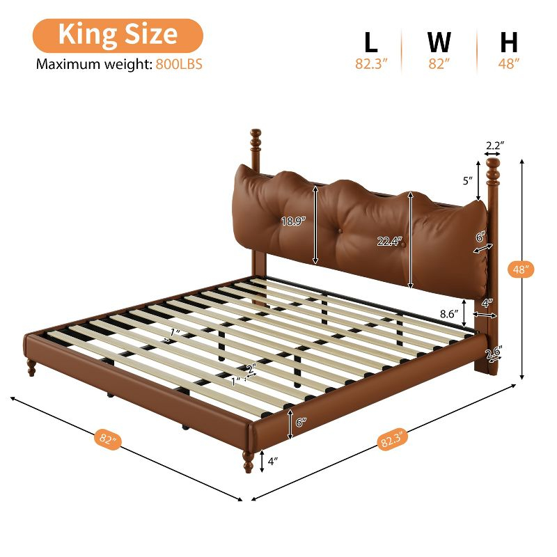 Christopher Knight Home Calka Modern Faux Leather Upholstered Coffee Bed with Headboard, King