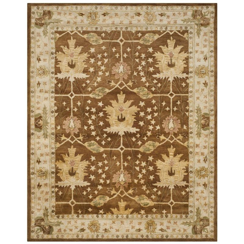 Antiquity AT840 Hand Tufted Indoor Area Rug - Brown/Beige - 7'6"x9'6" - Safavieh