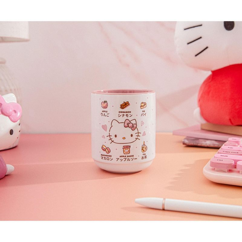 Silver Buffalo Sanrio Hello Kitty Apple Icons Ceramic Tea Cup | Holds 9 Ounces
