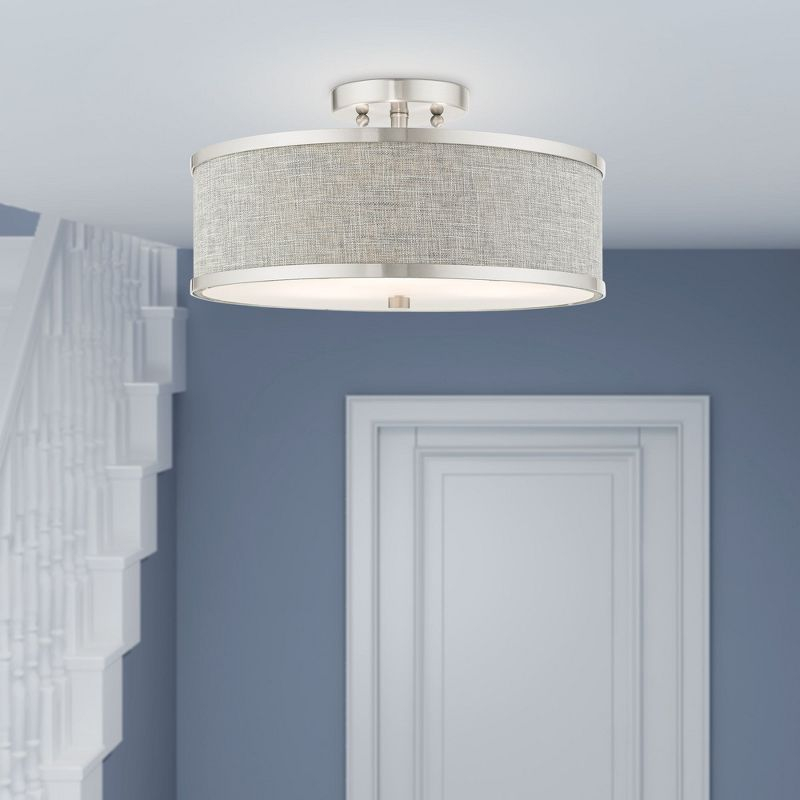 Livex Lighting Park Ridge 3 - Light Semi-Flush Mount in  Brushed Nickel