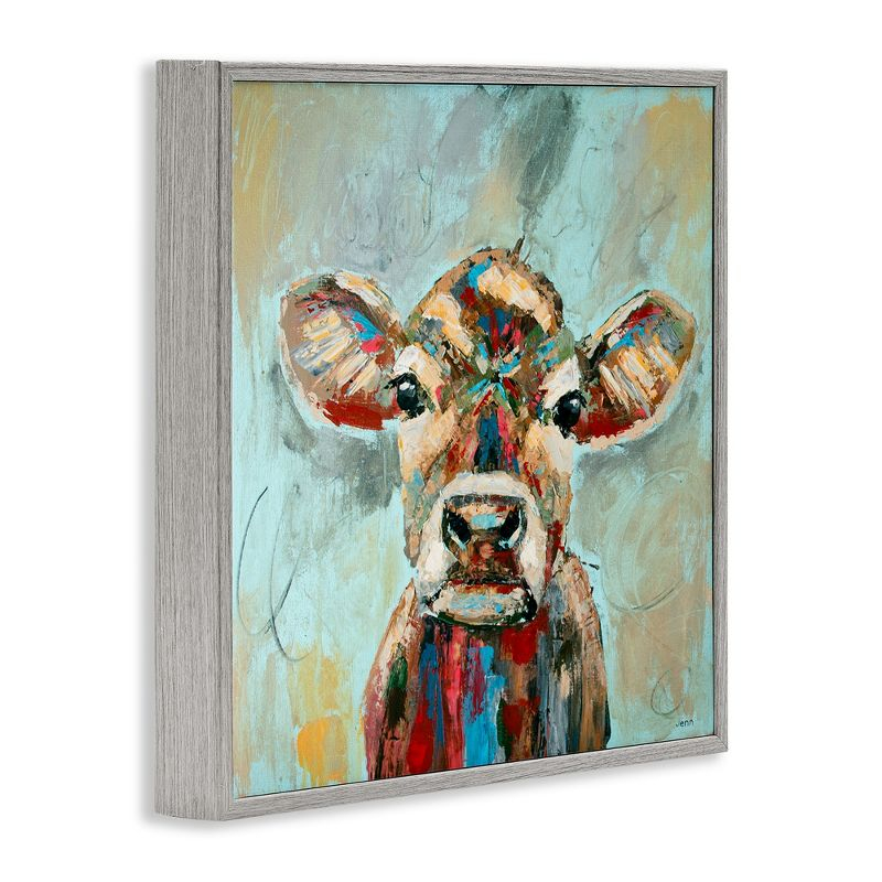 Stupell Industries Brushed Painting Cow Animal, 17" x 17"