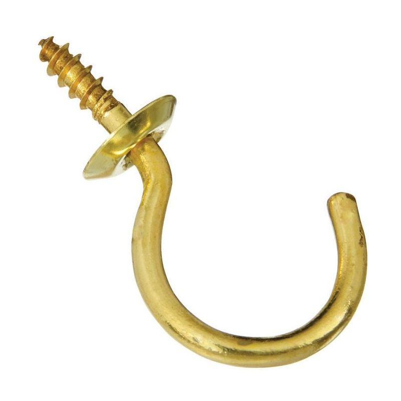 National Hardware Gold Solid Brass Cup Hook 15 lb 1 pk