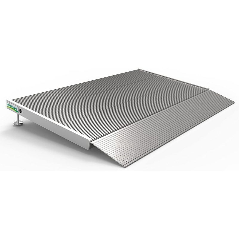 EZ-ACCESS TRANSITIONS 24 Inch Portable Self Supporting Aluminum Angled Entry Threshold Ramp Ideal for Uneven Surfaces or Single Step Rises