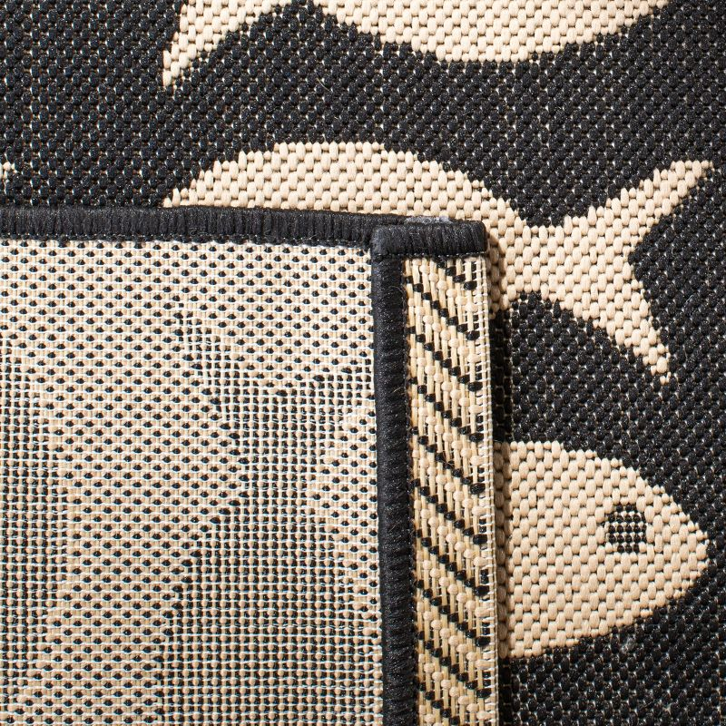 Courtyard CY6013 Power Loomed Indoor and Outdoor Accent Rug - Black/Beige - 2'x3'7" - Safavieh