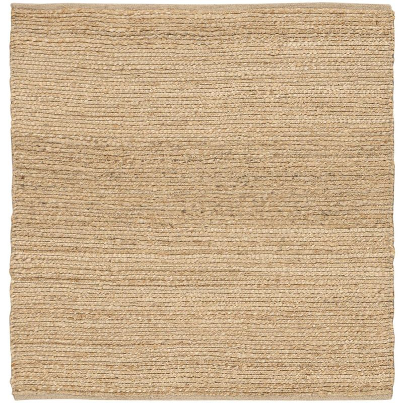 Nourison Farmhouse Natural Jute Flatwoven Rug Natural 5' x Square