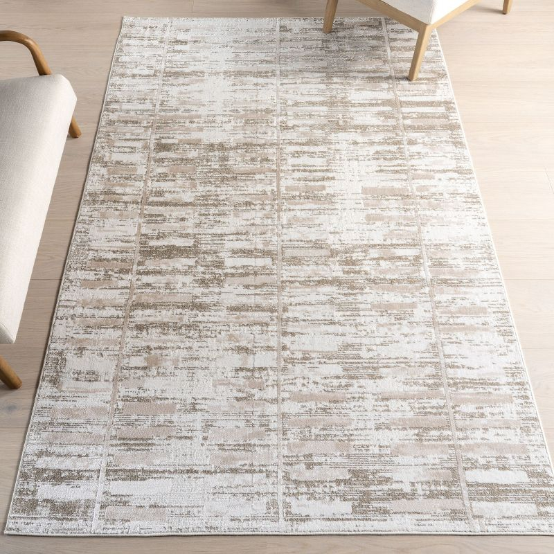 Nuloom Cambria Geometric Machine Washable Indoor Area Rug, 5' x 8', Beige
