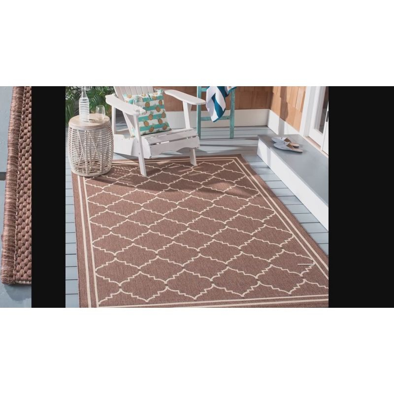 Courtyard CY6889 Power Loomed Indoor and Outdoor Area Rug - Grey/Beige - 8'x11' - Safavieh