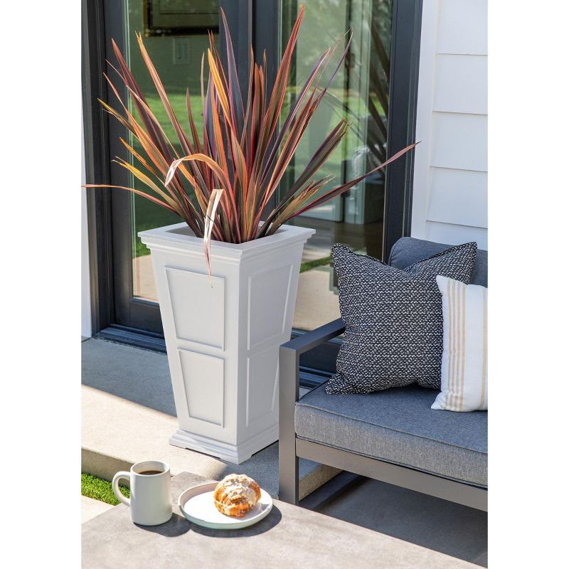 Veradek Brixton Tall 28" Plastic Planter - White