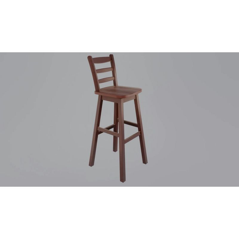 Winsome Scalera Ladder Back Swivel Seat Counter Height Barstool Walnut: Fixed Height, Wood Frame, 220lb Capacity